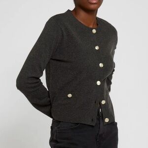 black H&M cardigan with gold-tone buttons.